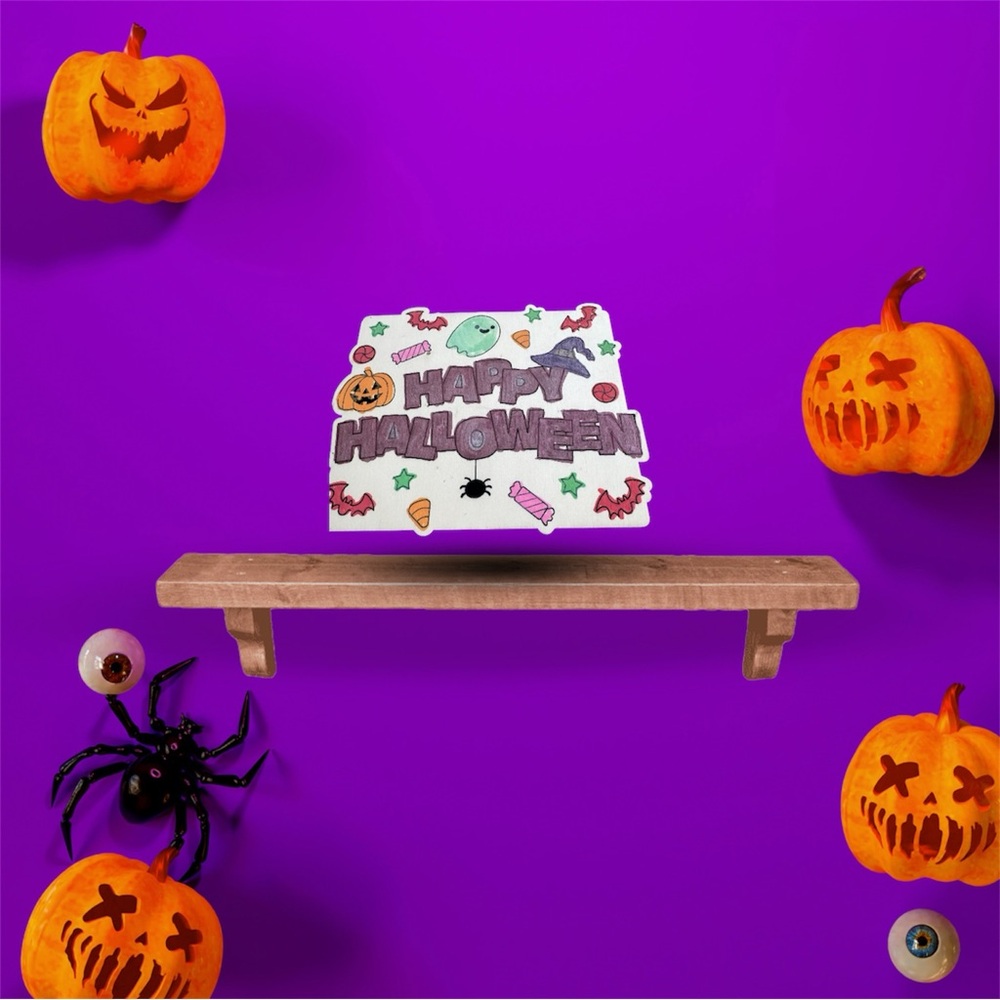 Anthropologie Purple and Orange Art Painting
